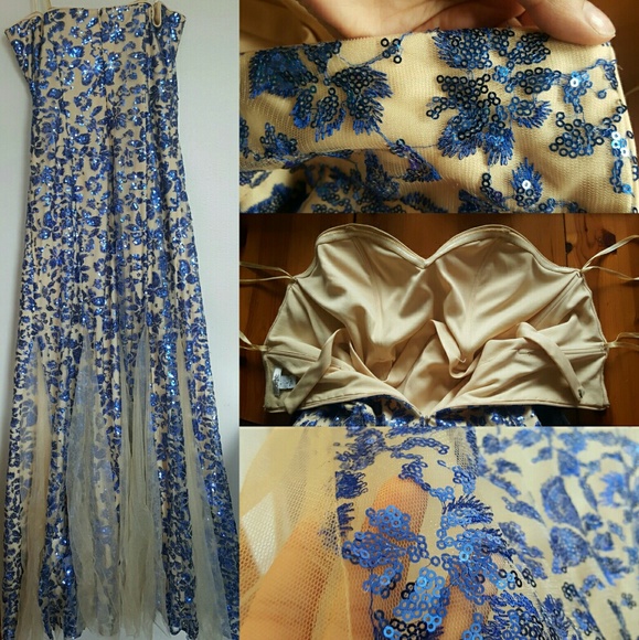 Embroidered Strapless Gown - Cache - Picture 2 of 2
